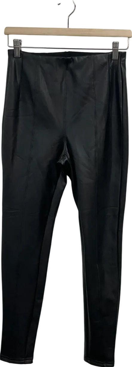 New Look Black Faux Leather Look Leggings UK 8