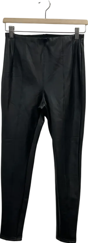 New Look Black Faux Leather Look Leggings UK 8
