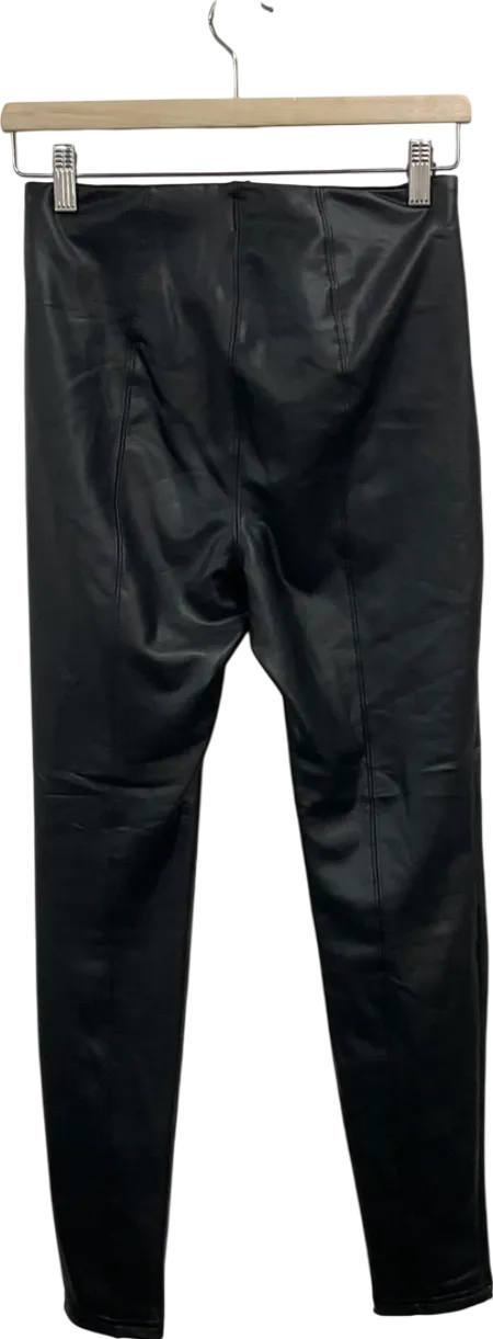 New Look Black Faux Leather Look Leggings UK 8