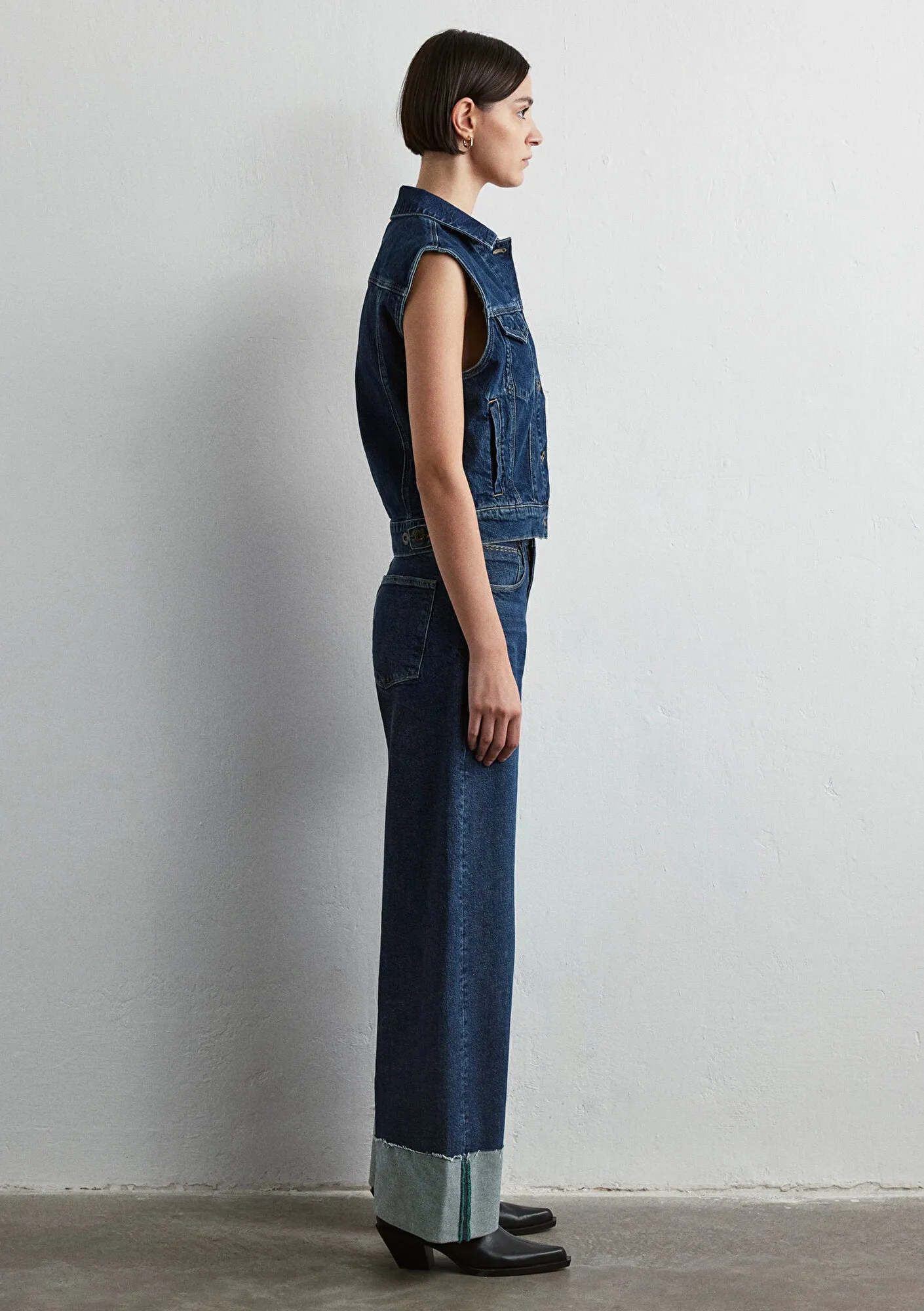 Nina Deep Blue Denim Jean Vest