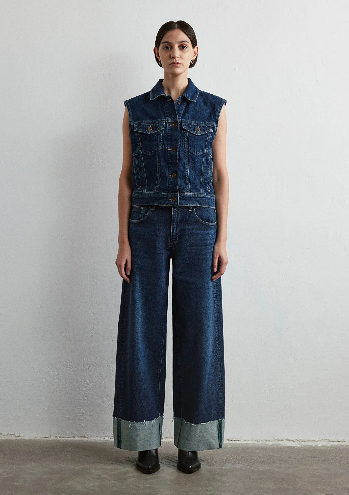 Nina Deep Blue Denim Jean Vest