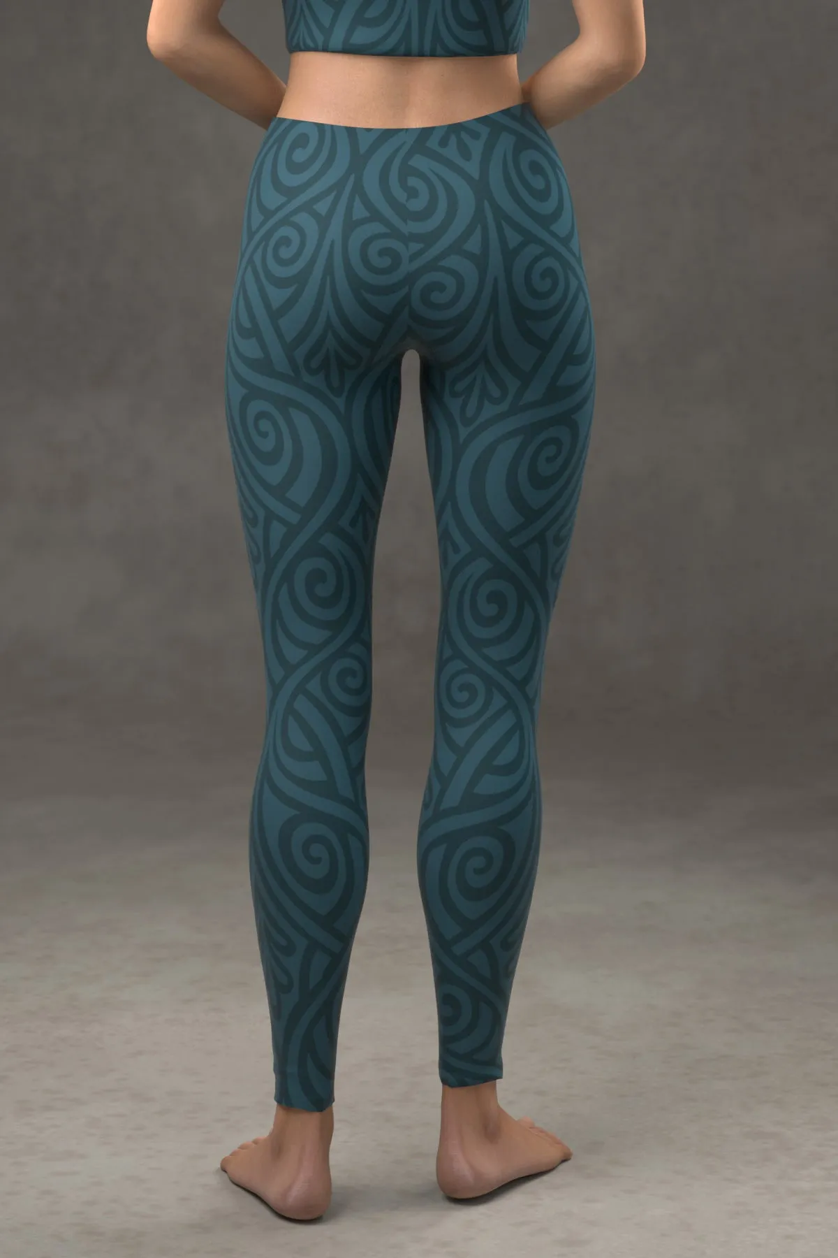 Nouveau Bands Leggings: Blue
