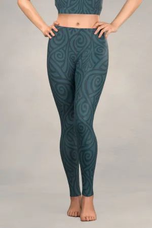Nouveau Bands Leggings: Blue