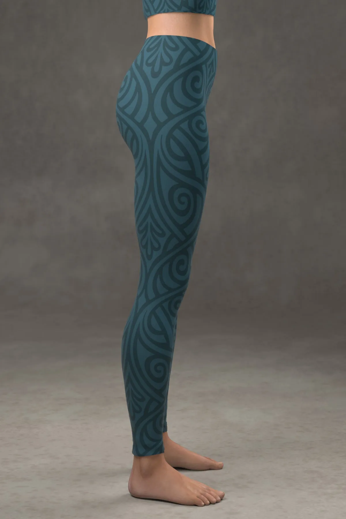 Nouveau Bands Leggings: Blue