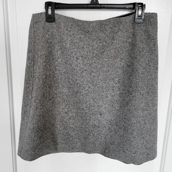 NWOT Theory Grey Speckled Wool Silk Easy Waist Mini Skirt