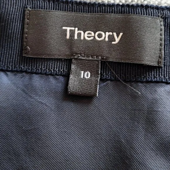 NWOT Theory Grey Speckled Wool Silk Easy Waist Mini Skirt