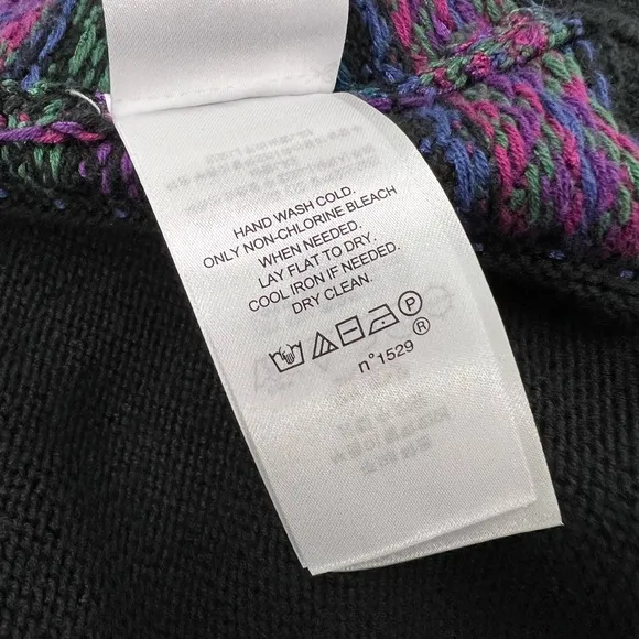 NWT $225 LAUREN Ralph Lauren Black Mu Shawl Collar Open Front Cardigan.