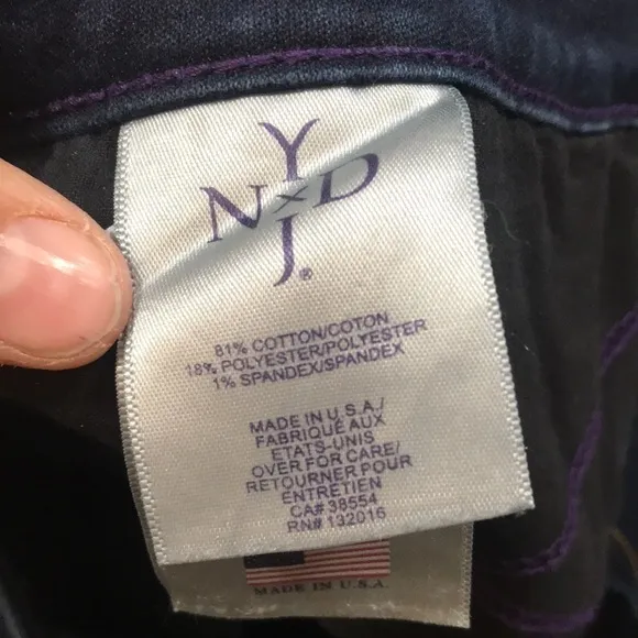NYDJ DarkWash Leggings w/ faux pockets &amp; zipper Fly size 14