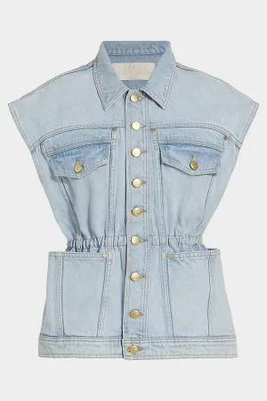 Odette Denim Vest in Glacier Wash