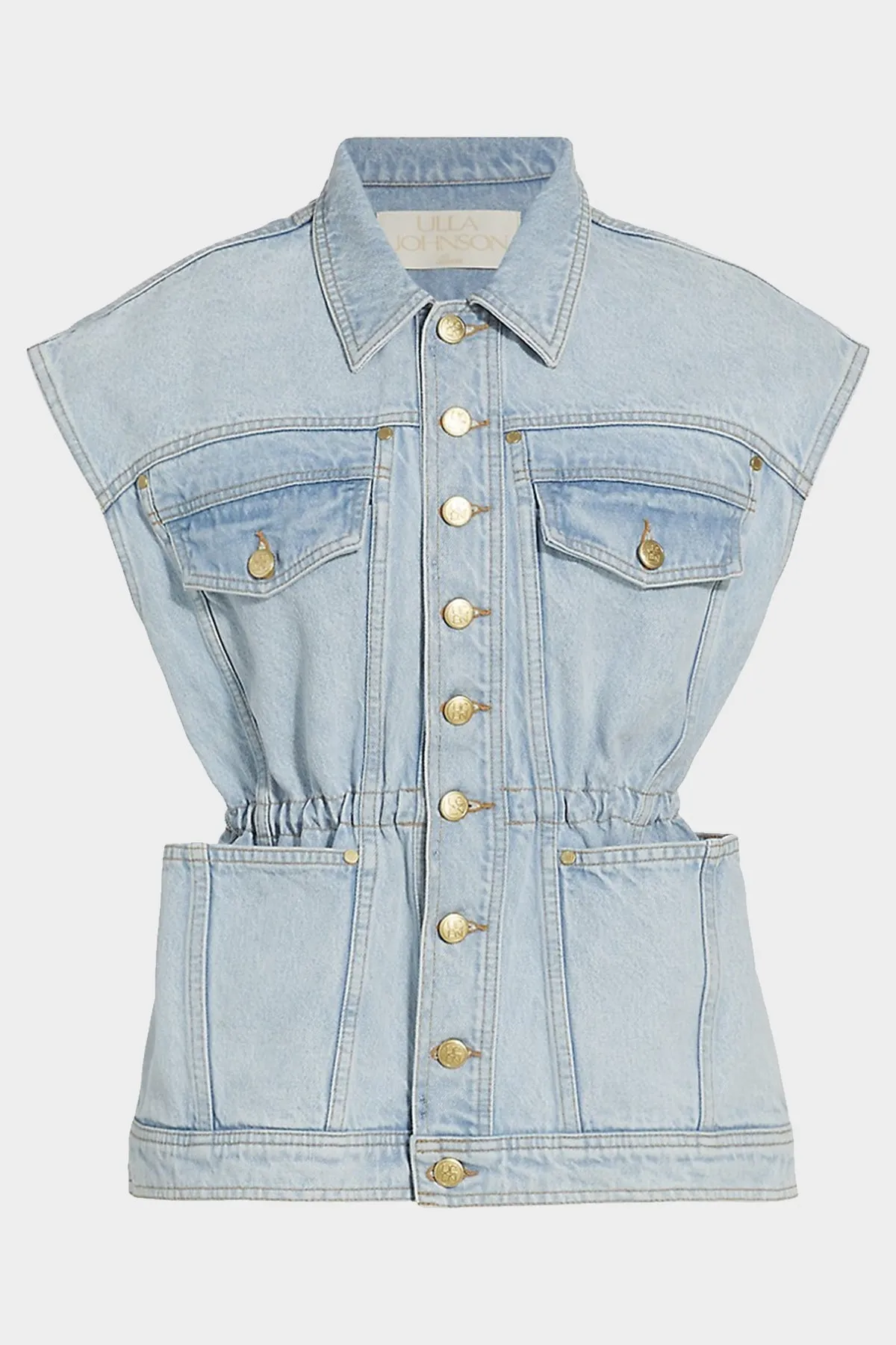 Odette Denim Vest in Glacier Wash