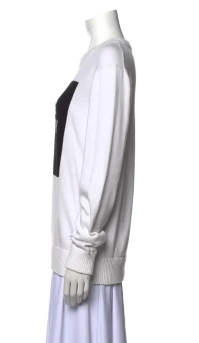 OPENING CEREMONY Women's White Knit Box Logo Sweater Size Medium NWT