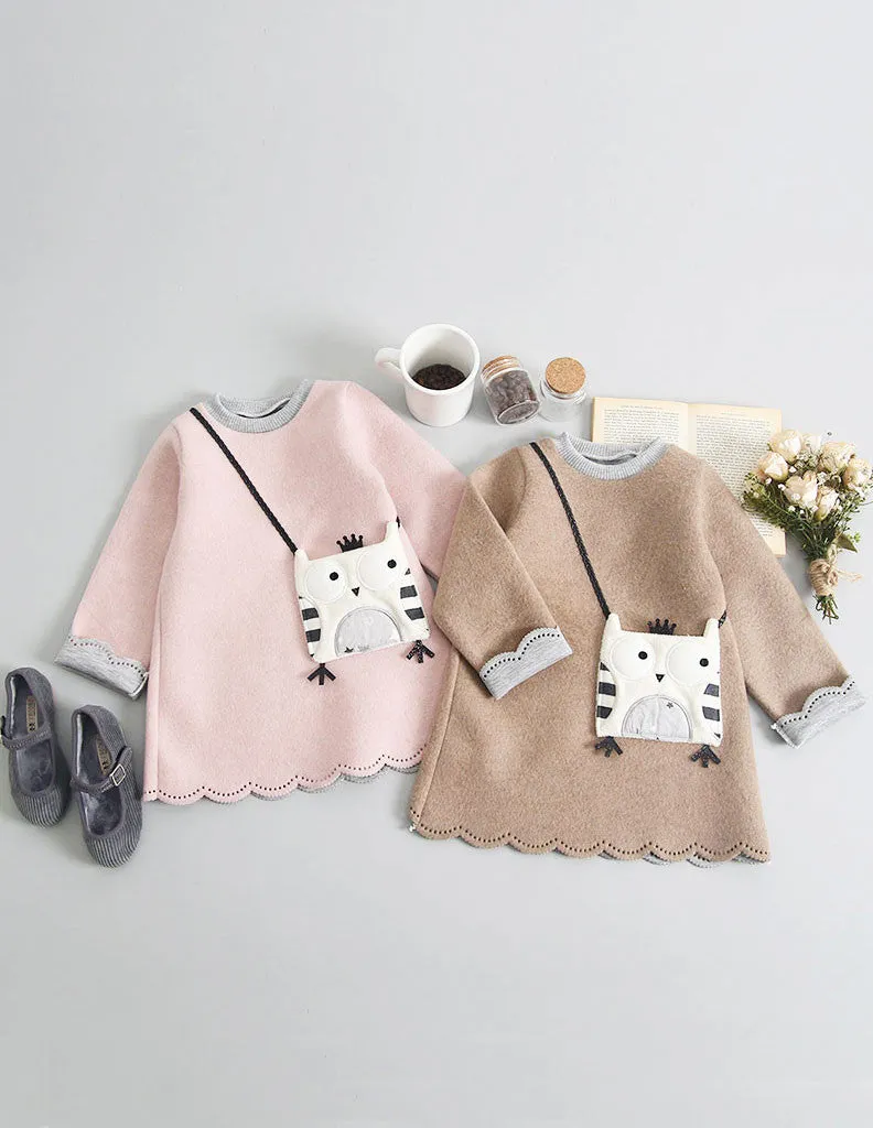 Owl Pocket Tunic Winter Pink