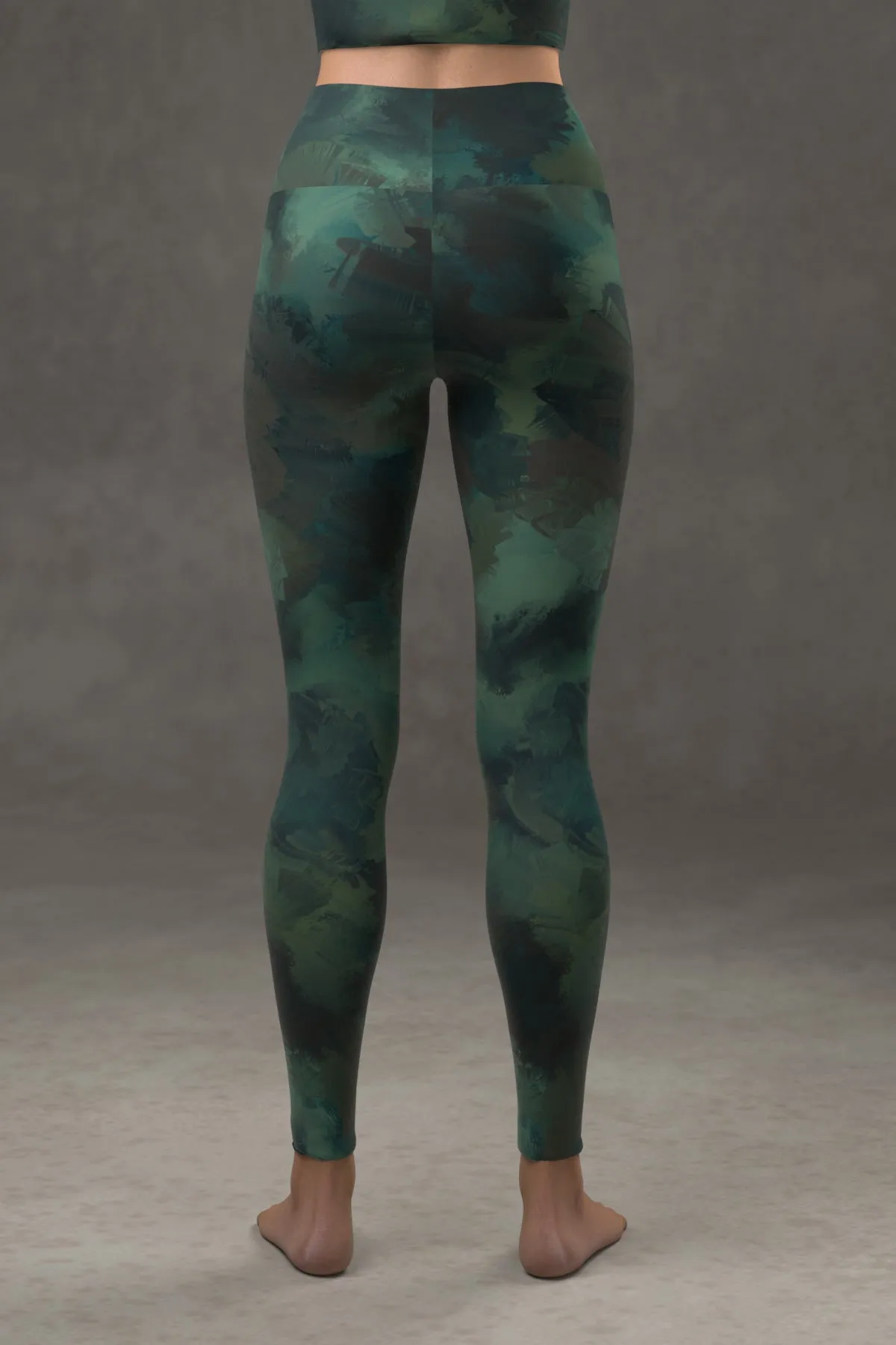 Painted Yoga Leggings: Deep Sea