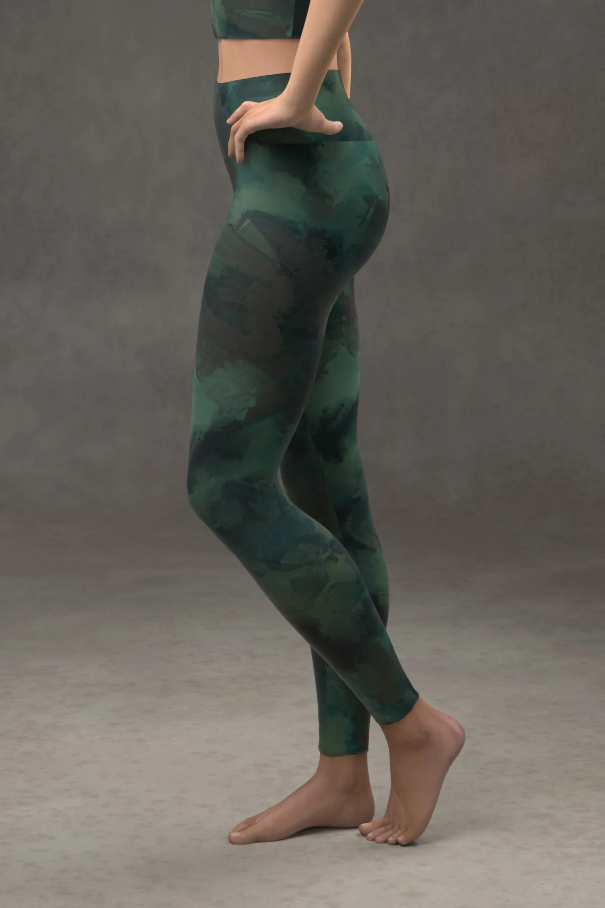 Painted Yoga Leggings: Deep Sea