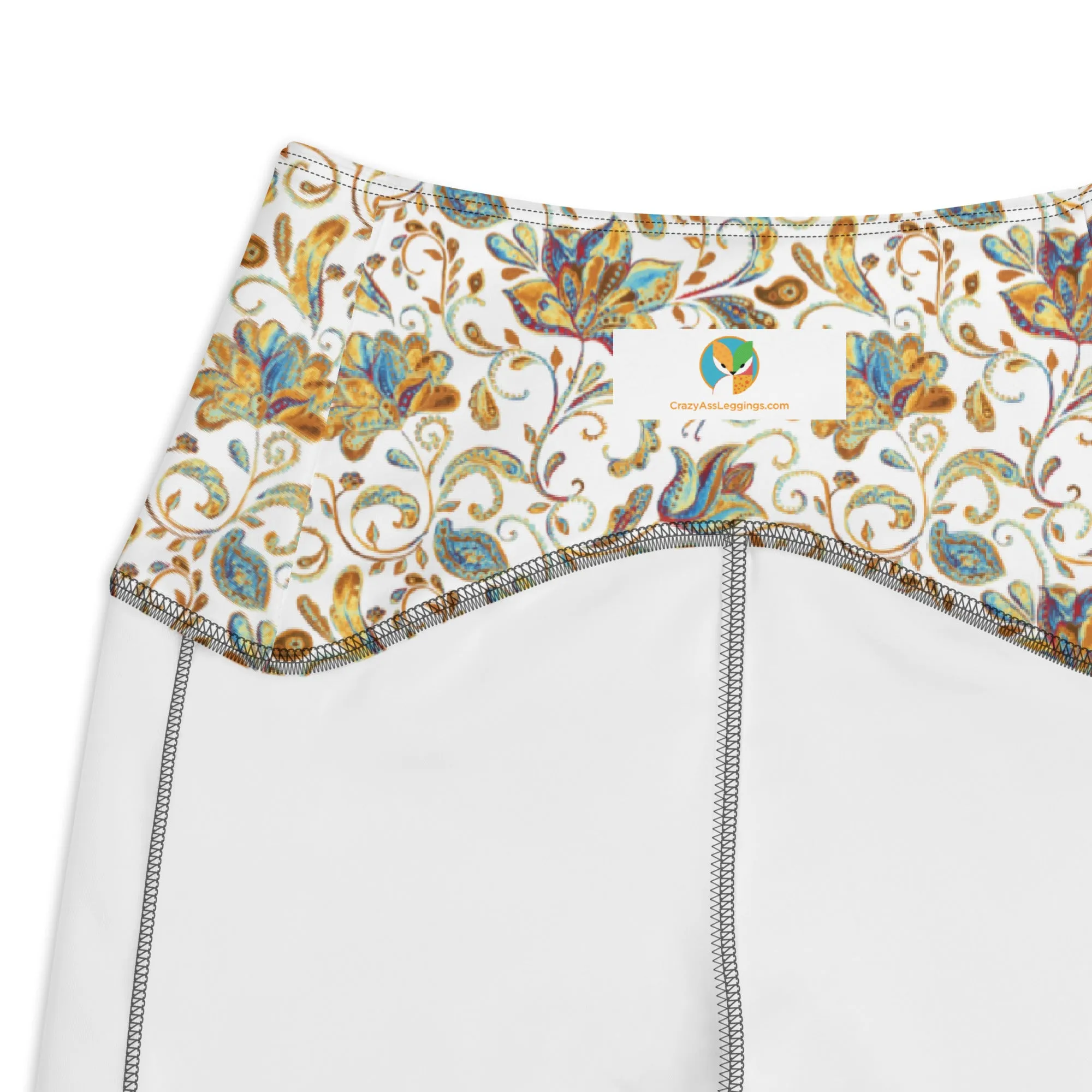 Paisley Crossover leggings with pockets