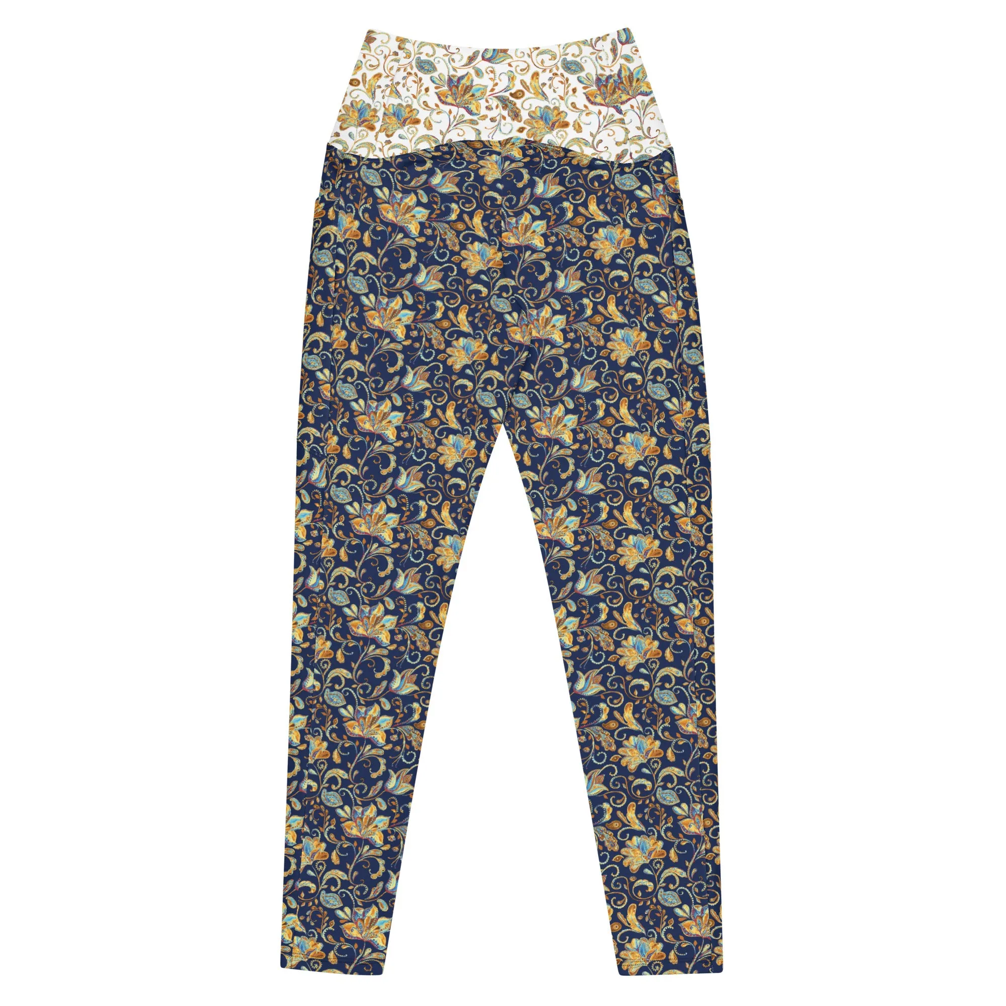 Paisley Crossover leggings with pockets