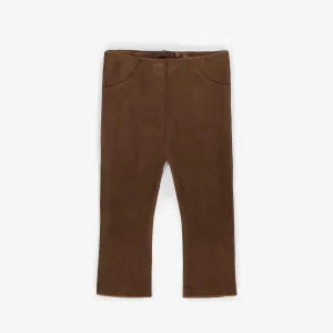 Pantalon trompette brun effet suède, bébé || Brown suede effect trumpet pants, baby