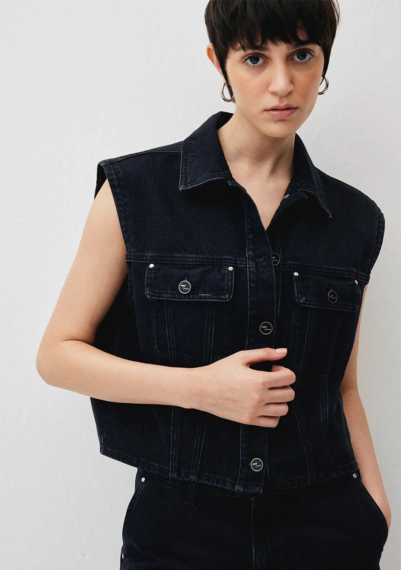 Pearl Dark Smoke Iconic Jean Vest