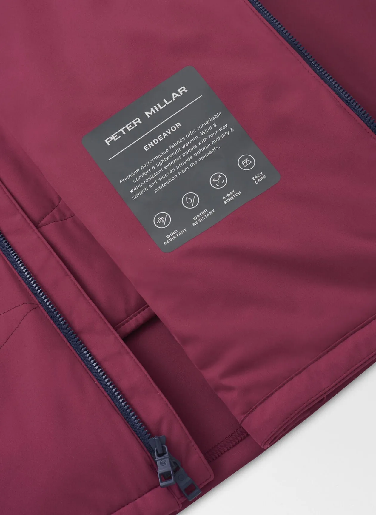 Peter Millar Mens Classic Fit Merge Hybrid Jacket - POMEGRANATE