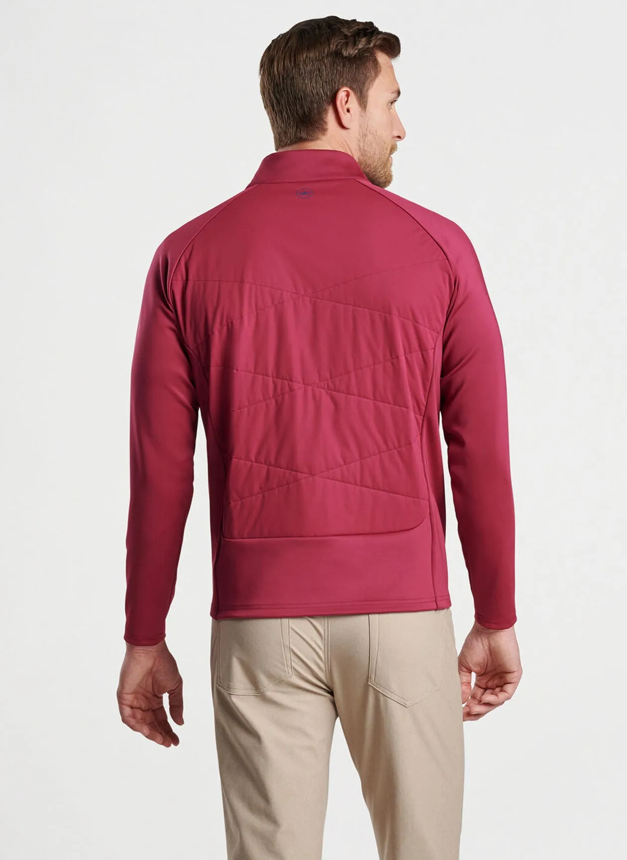 Peter Millar Mens Classic Fit Merge Hybrid Jacket - POMEGRANATE