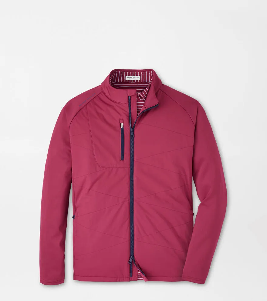 Peter Millar Mens Classic Fit Merge Hybrid Jacket - POMEGRANATE