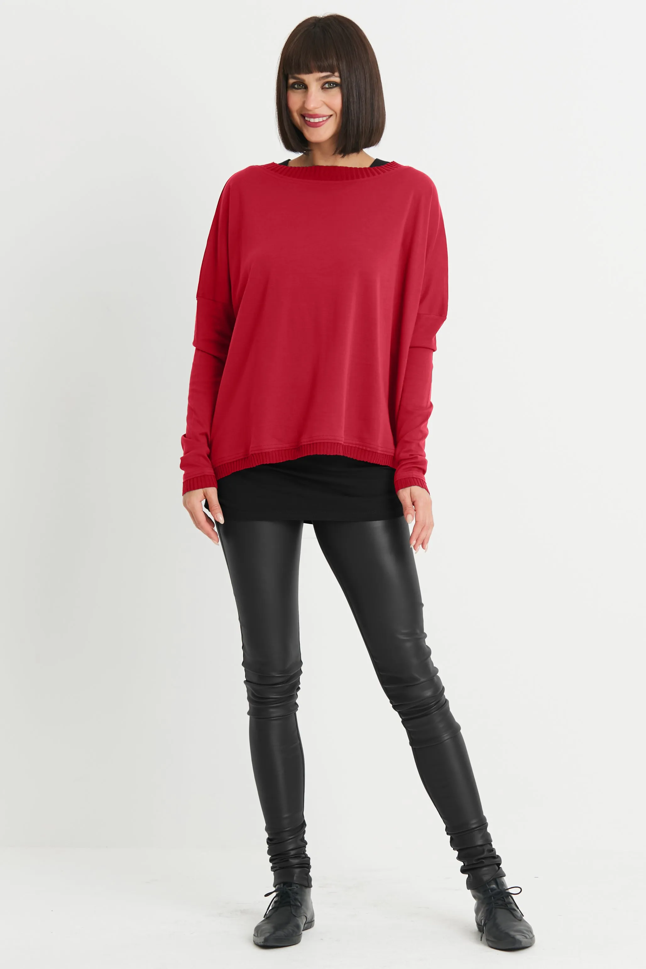 Pima Cotton Ribbed Off The Shoulder Tee