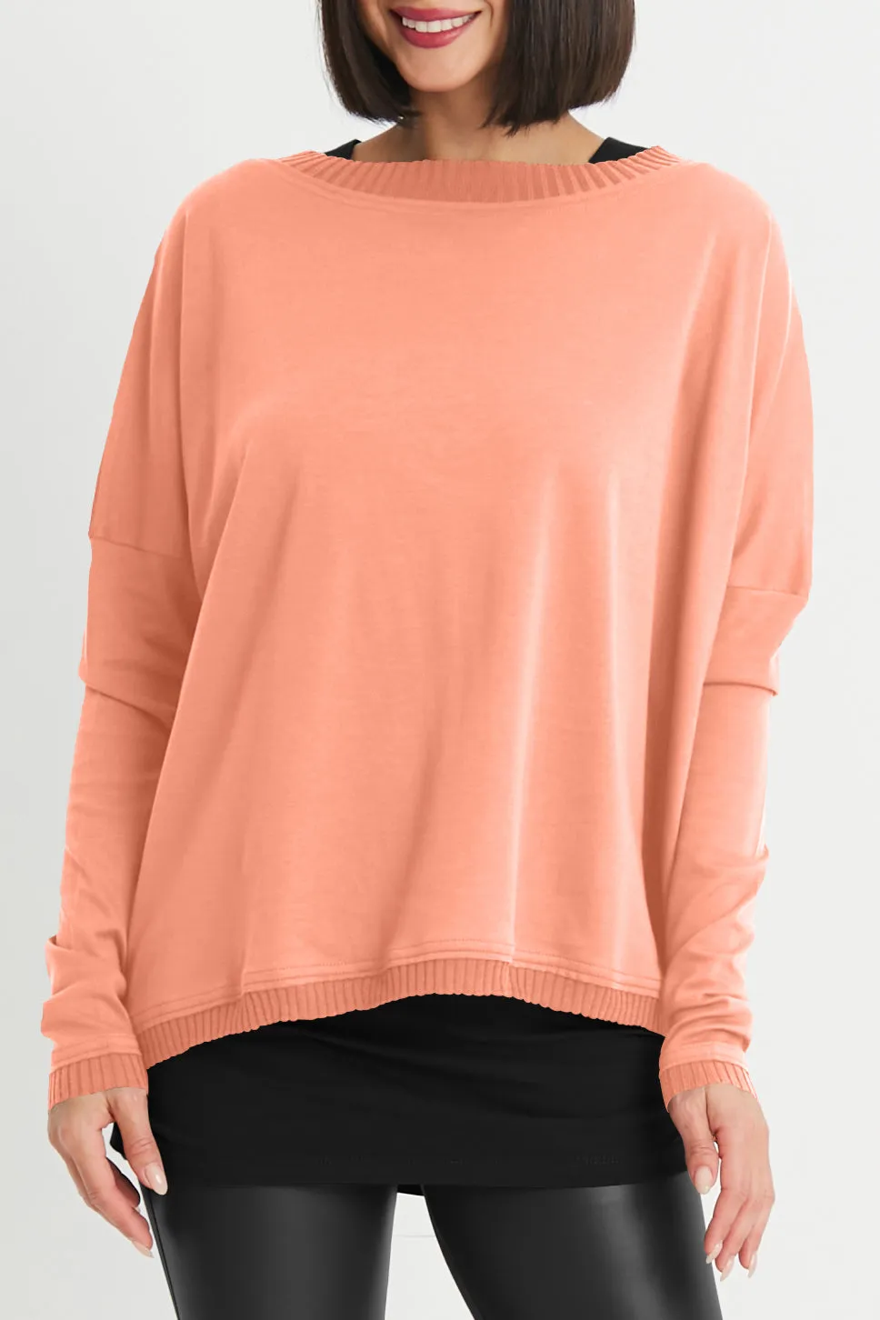 Pima Cotton Ribbed Off The Shoulder Tee