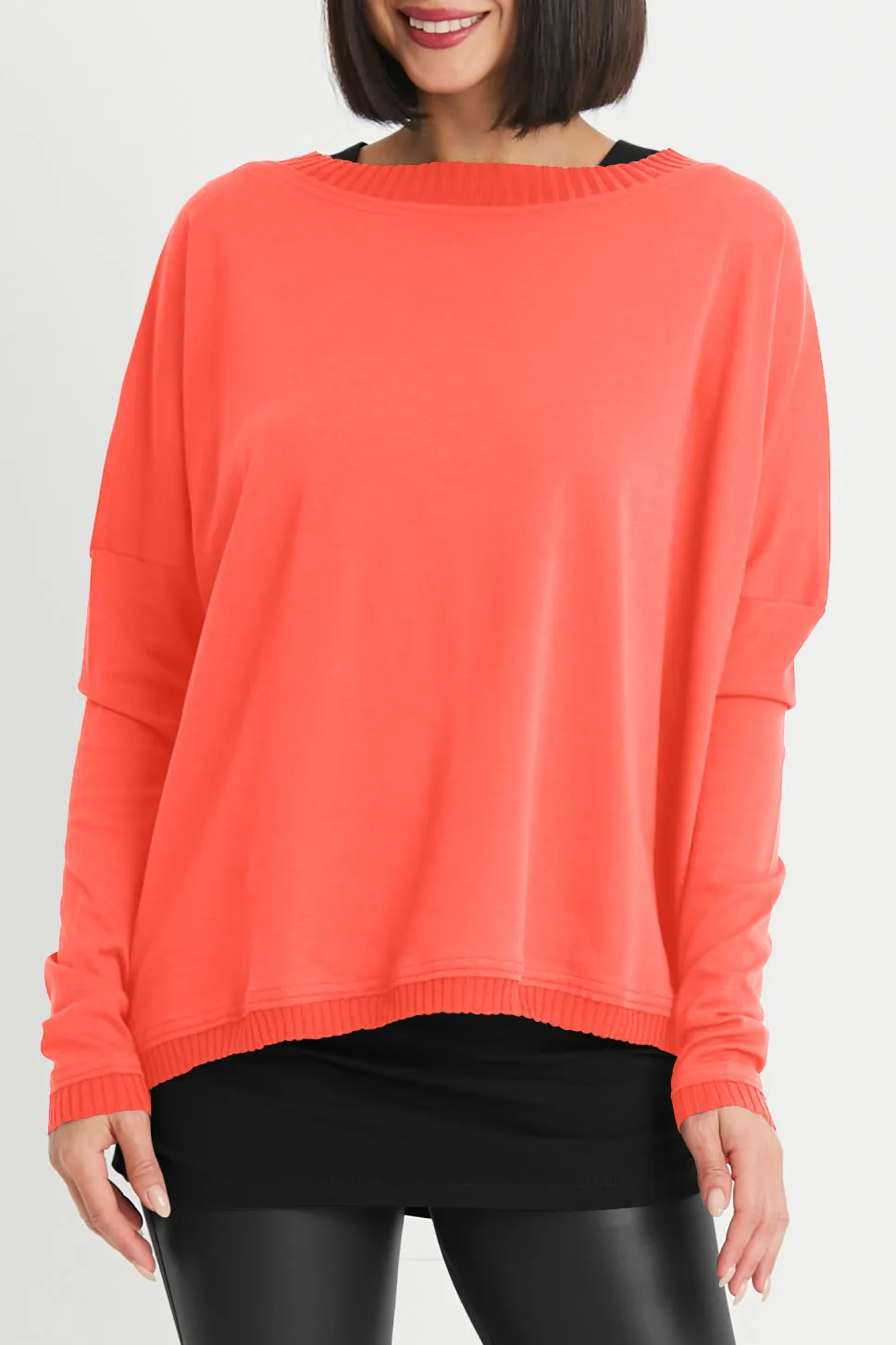 Pima Cotton Ribbed Off The Shoulder Tee