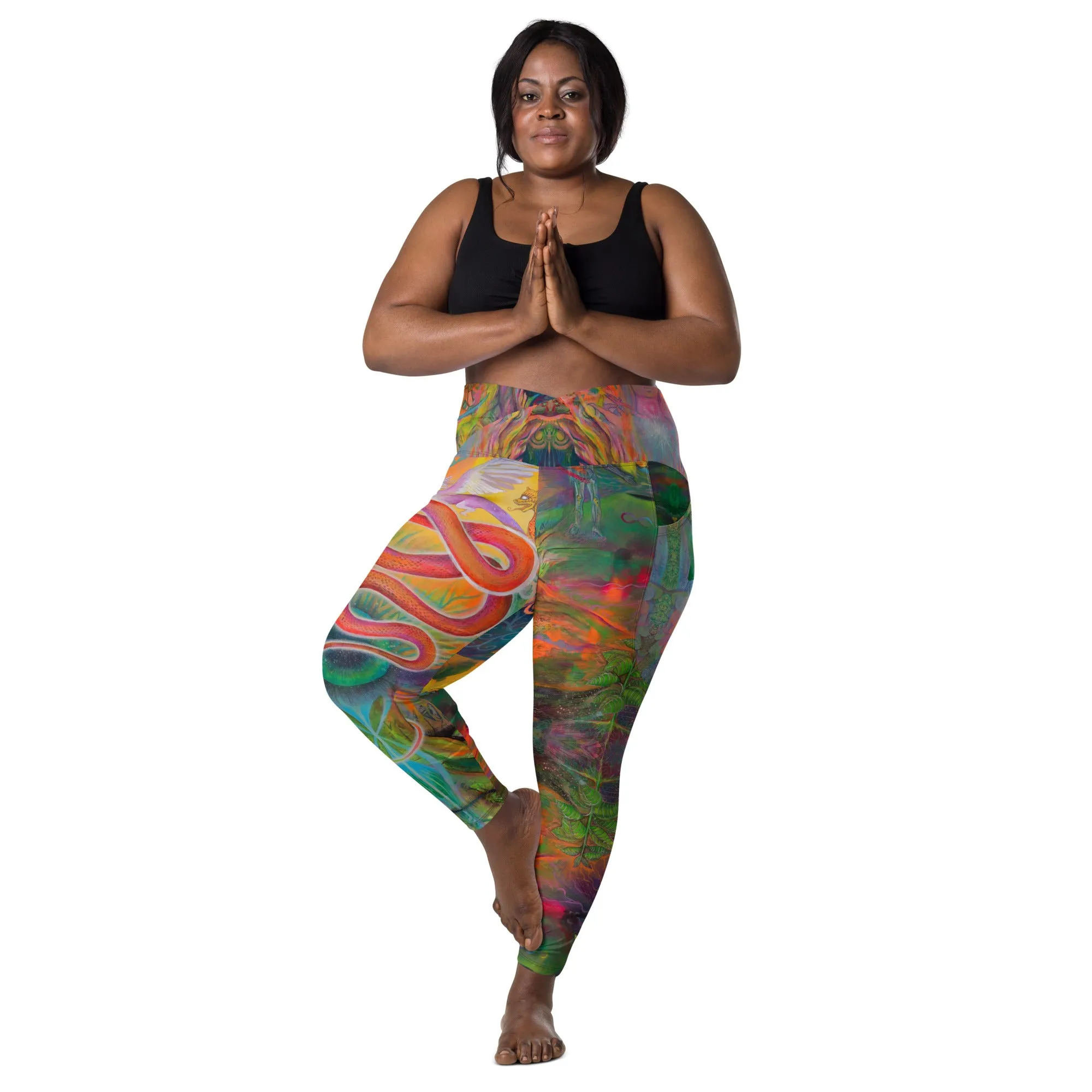 'Pure medicine' Crossover leggings with pockets