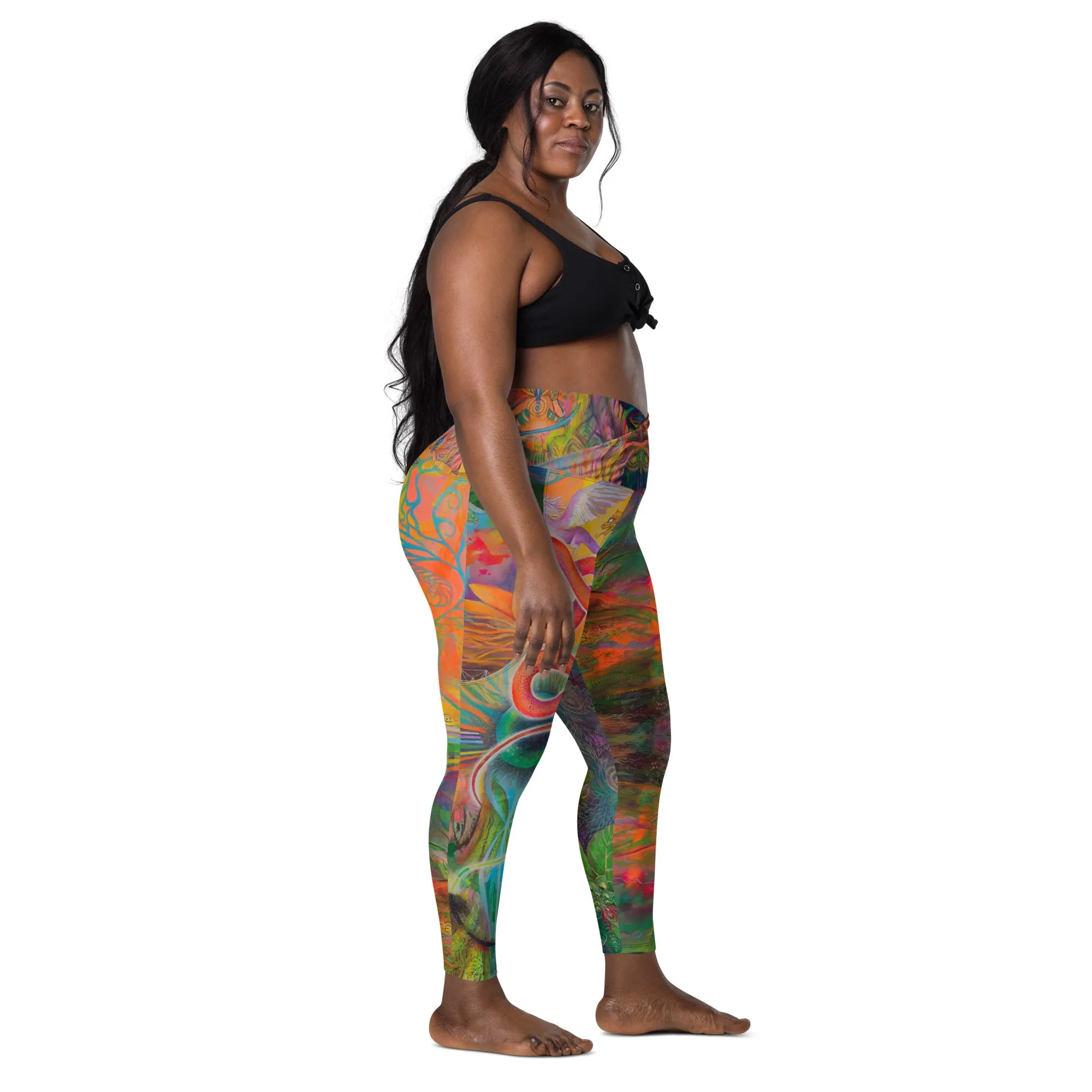 'Pure medicine' Crossover leggings with pockets