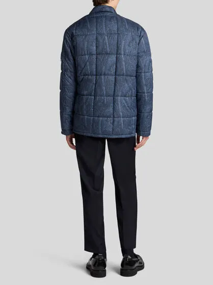 Quilted Overshirt In Grosgrain