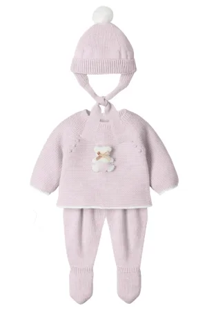 "Briar" Mauve Knit Teddy Top, Leggings & Hat