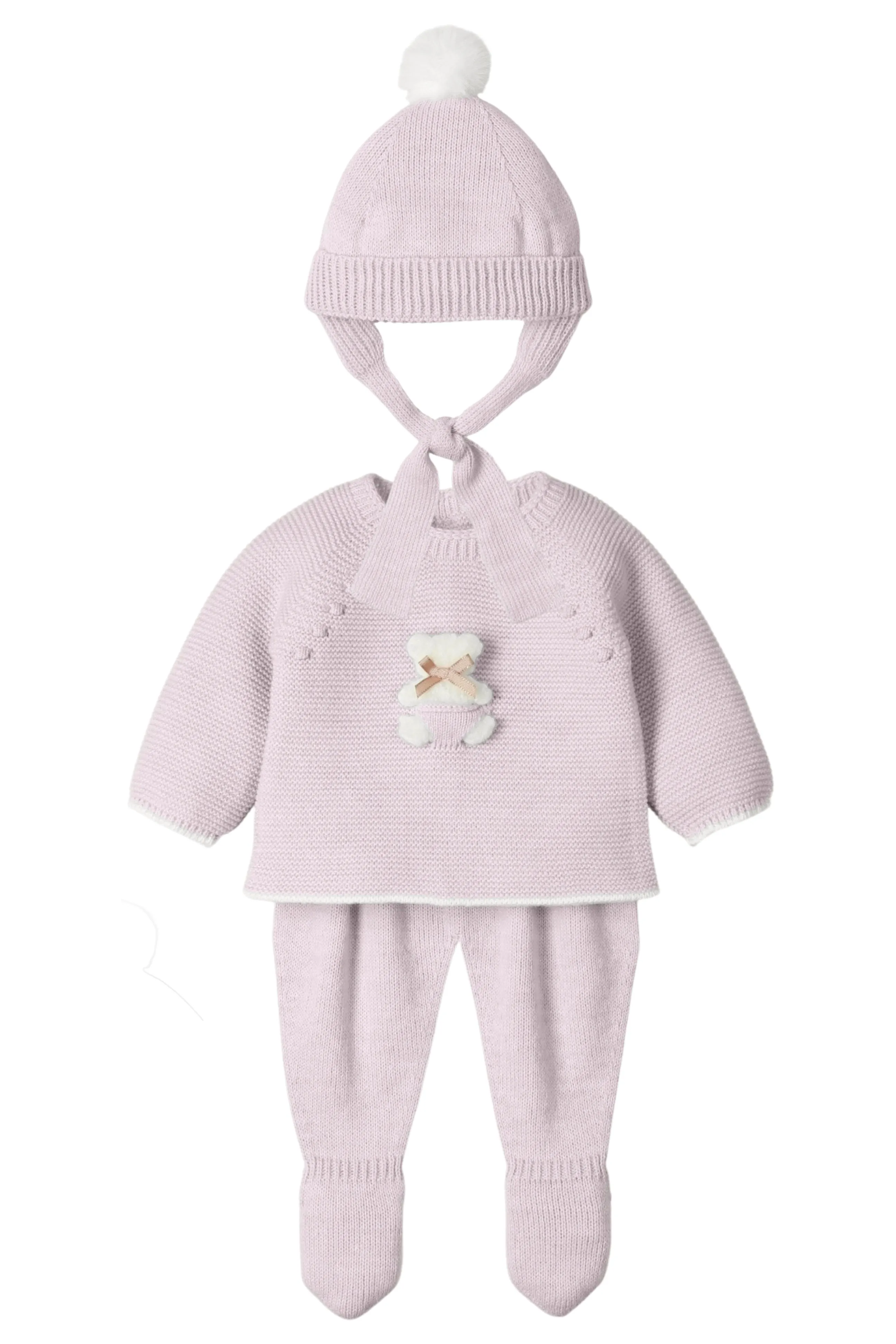 "Briar" Mauve Knit Teddy Top, Leggings & Hat