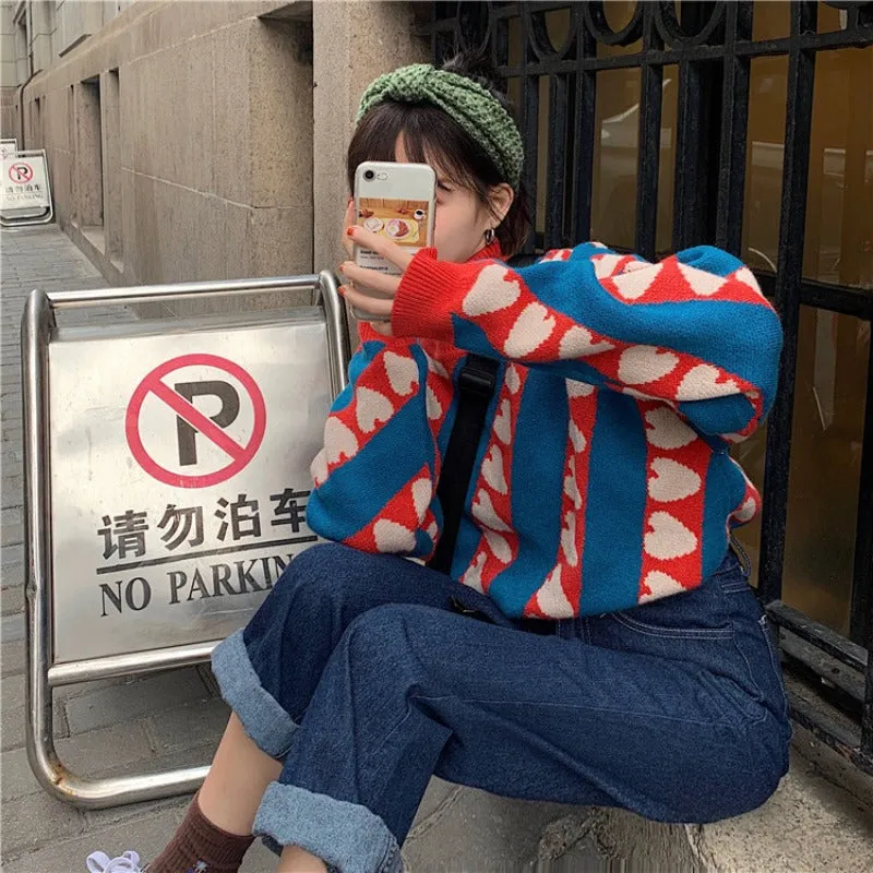 "HALF TURTLENECK LOVE" SWEATER N093001