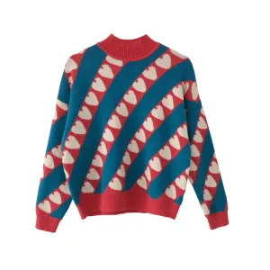 "HALF TURTLENECK LOVE" SWEATER N093001