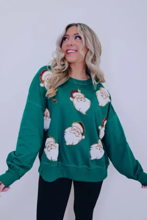 "My Secret Santa" Sequin Patch Embellished Top - 2 Colors