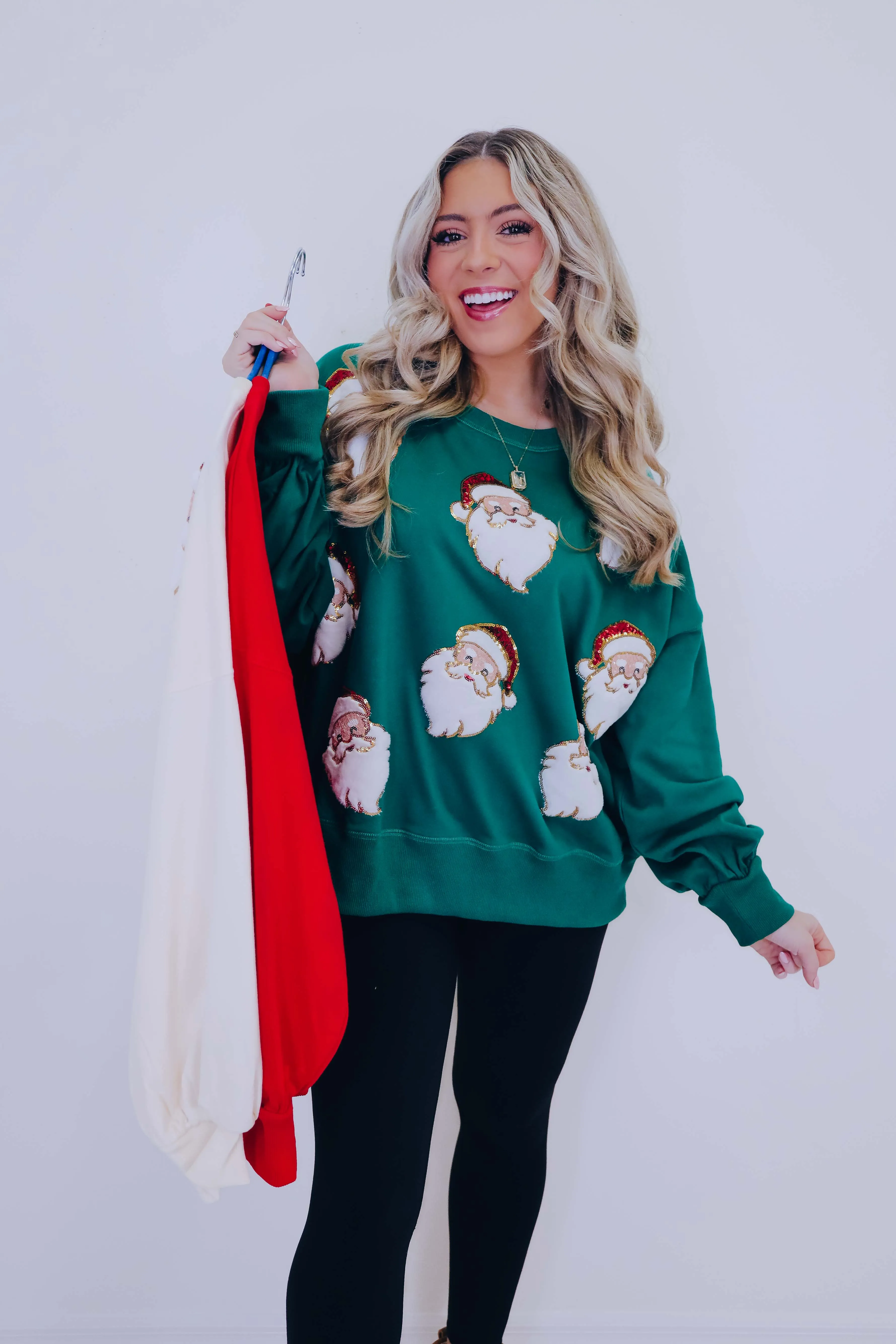 "My Secret Santa" Sequin Patch Embellished Top - 2 Colors