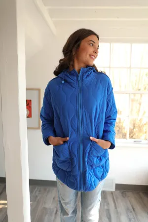 RAE: Into The Woods Quilted Jacket in Royal Blue