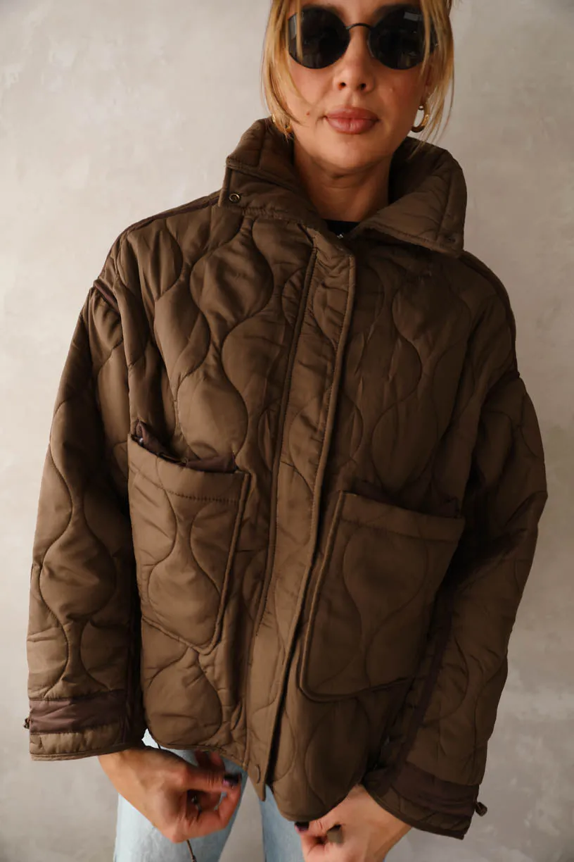 Rae: Quilted Brown Jacket