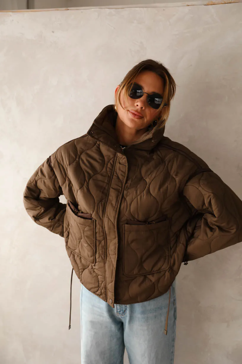 Rae: Quilted Brown Jacket
