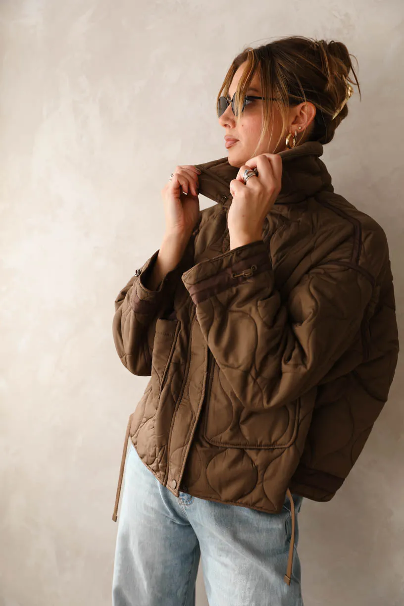 Rae: Quilted Brown Jacket