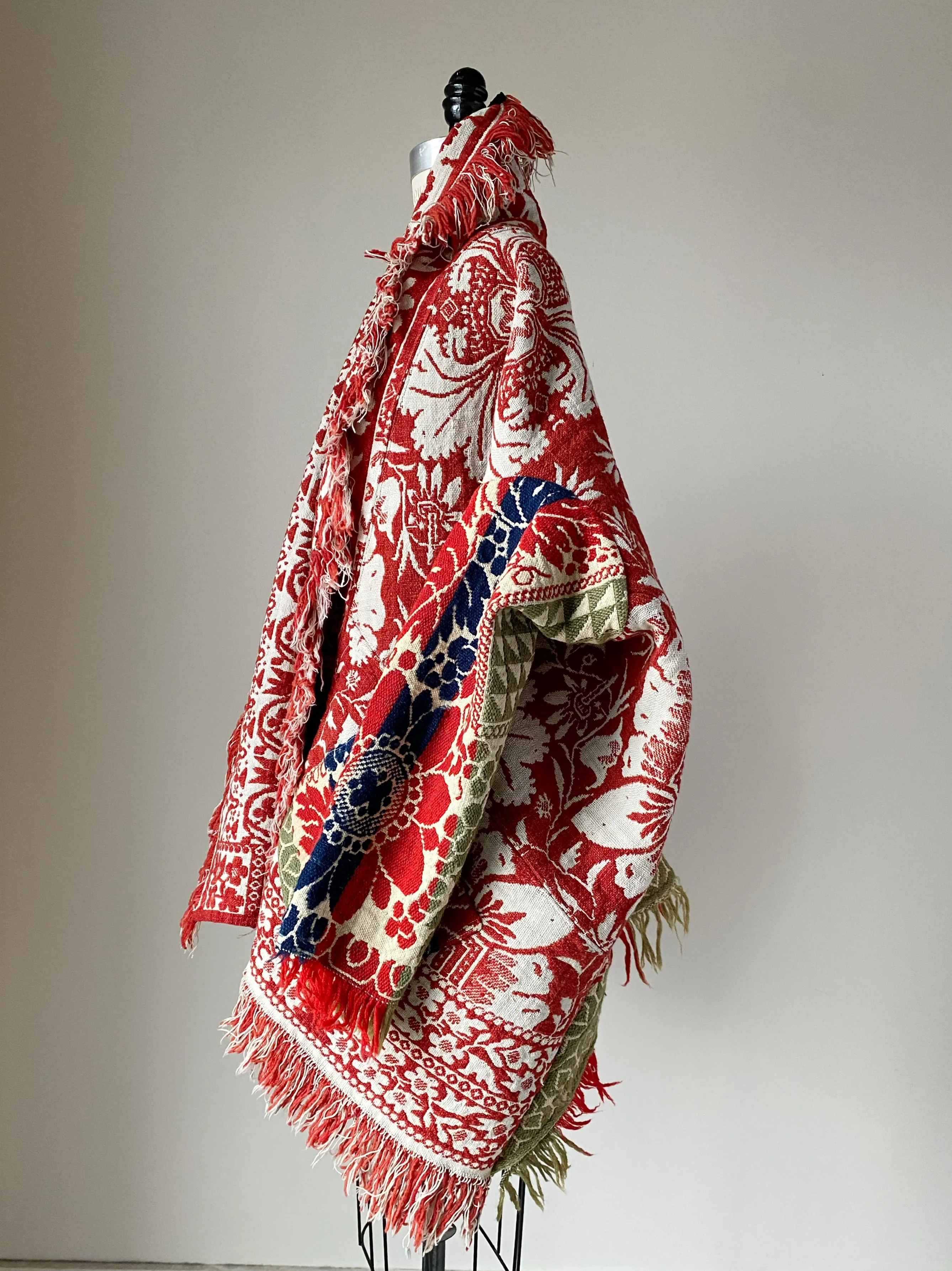 red floral coverlet cocoon