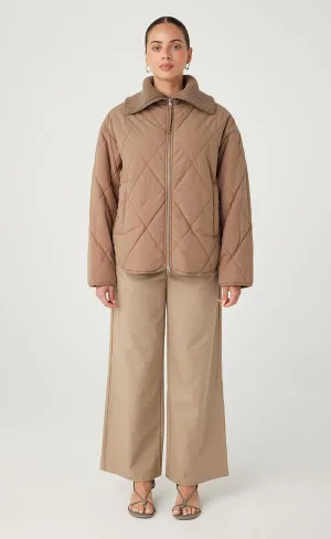 Reece Quilted Jacket - Taupe