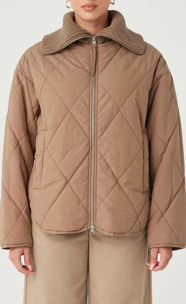 Reece Quilted Jacket - Taupe