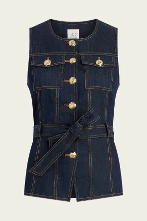 Reenee Denim Vest in Indigo