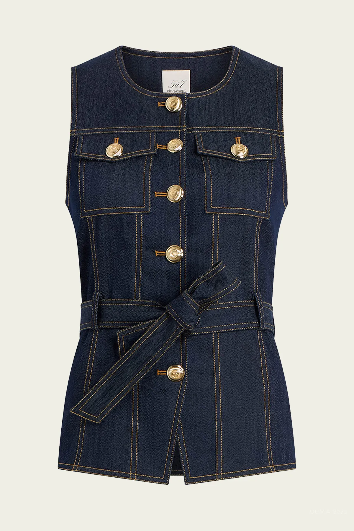 Reenee Denim Vest in Indigo