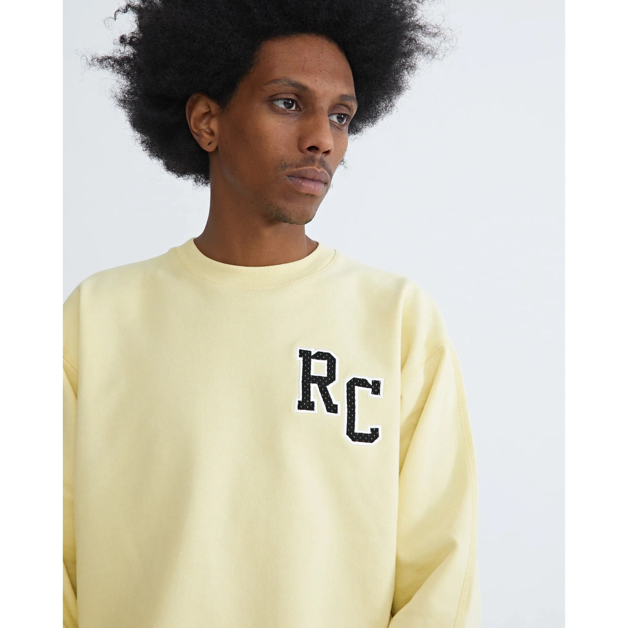 Reigning Champ Men Lt Wt Terry Drop Cap Relaxed Crewneck Citron RC-3795-CIT