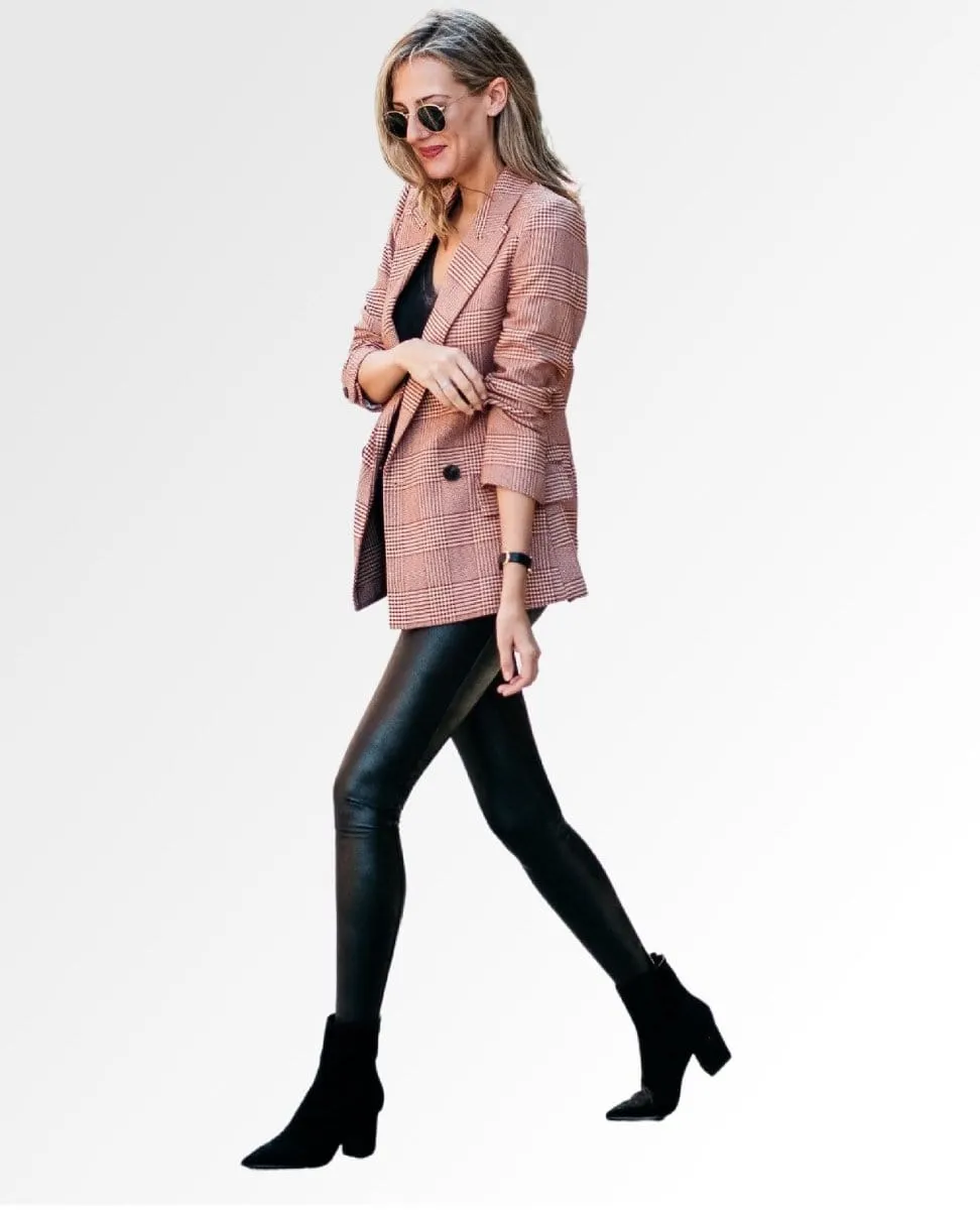 Restocked Faux Leather Legging, Black