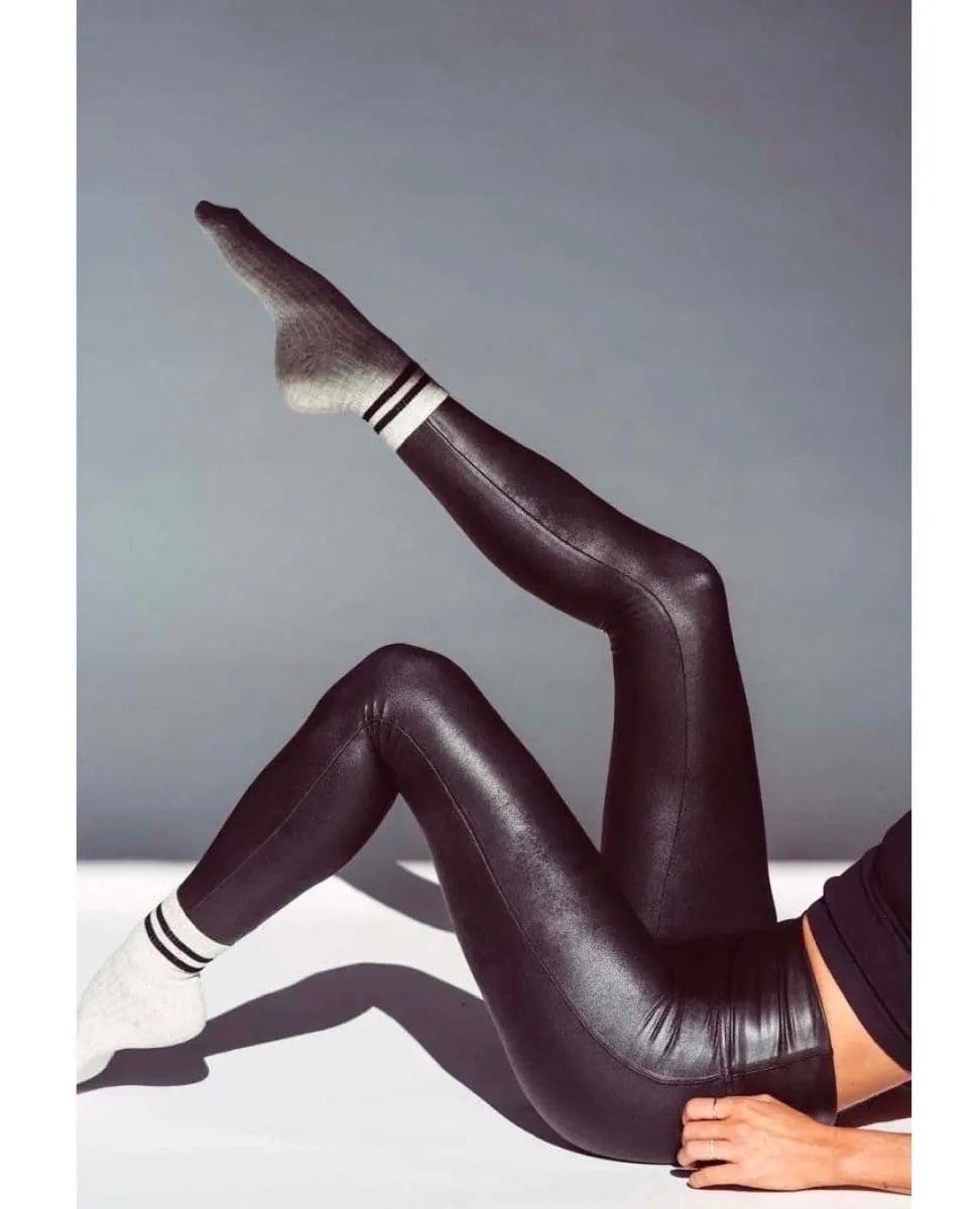 Restocked Faux Leather Legging, Black