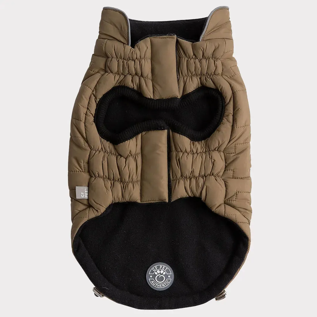 Reversible Chalet Dog Jacket | Khaki Fleece